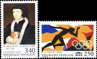 Olympics For 1992 & Portrait Of D ' Angouleme France 2284 - 2285 photo