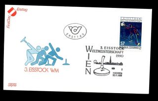 Austria 1990 Ice Curling Championships Fdc C2871 photo