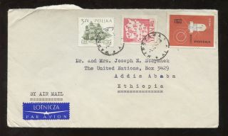 Poland 1967 Airmail Cover To Ethiopia photo