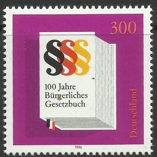 Germany.  1996.  German Civil Code Commemorative.  Sg: 2734. . photo