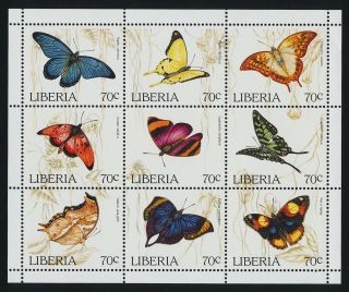 Liberia 1204 Butterflies,  Flowers photo