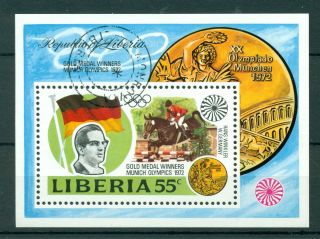 Liberia 1973 M/sheet Gold Medal Winners Olympics 1972 - Mi.  Bl64 photo