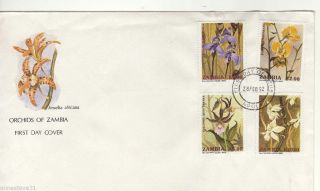 Lovely Fdc From Zambia 1992 From Zambia Orchids photo
