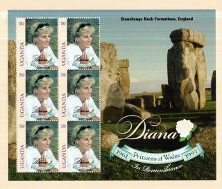 Uganda 1998 Princess Diana Memorial 700/ - Miniature Sheet photo