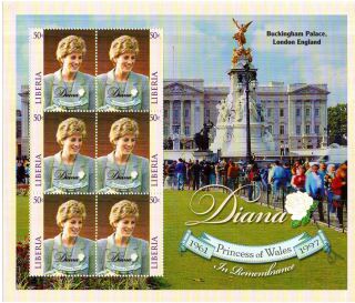 Liberia 1998 Princess Diana Memorial 50 Cent Miniature Sheet photo