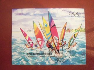 Congo 1983 500 F Mini Sheet Stamp Olimpic Games Los Angeles photo