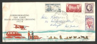 Trans - Antarctic Crossing Commem Cover,  Scott Base,  Ross Dependency,  1958.  Vf photo