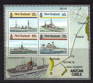 Zealand 1985 Naval History Mini Sheet Sgms1383 Unmount R:b393 photo