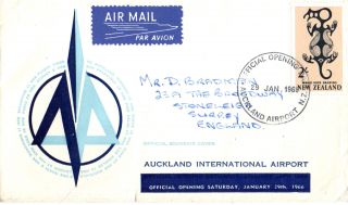 Zealand 29 January 1966 Opening Of Auckland International Airport Cover Shs photo