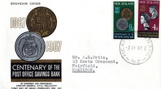 Zealand 3 February 1967 Posb Centenary First Day Cover Cds photo