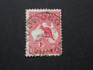 Australia 1913 1d Kangaroo With Poowong Postmark photo