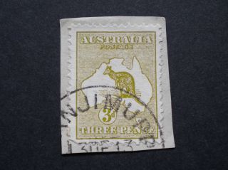 Australia 1913 3d Die I Kangaroo With Manjimupp Postmark photo