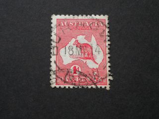 Australia 1914 1d Kangaroo With Burrowa Postmark photo
