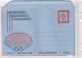 1956 Australia 10d Olympics Aerogramme Folded photo