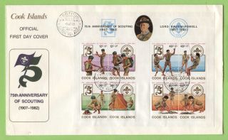 Cook Islands 1983 75th Anniversary Of Scouting Miniature Sheet First Day Cover photo