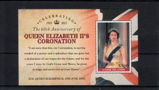 Cook Islands 2013 Queen Elizabeth Ii Coronation 60th Anniversary 1v Sheet photo