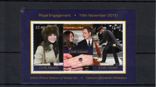 Cook Islands 2011 Royal Engagement 2v Sheet Prince William Kate Middleton photo