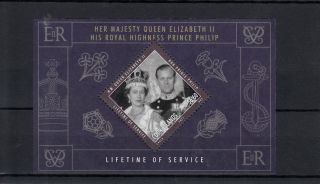 Cook Islands 2011 Lifetime Services 1v Sheet Queen Elizabeth Prince Philip photo