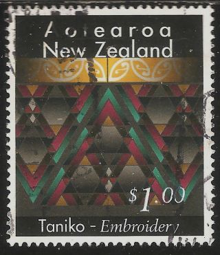 1996 Zealand: Scott 1331 - Maori Crafts ($1.  00 Value) - Postally photo