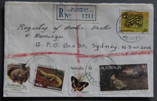 1985 Nsw Balgowlah Registered Commercial Cover Crocodile Frog Animal $2 Painting photo