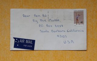 Australia 1977 40c Solo Dancer Airmail To Us Commercial Cover Performing Arts photo