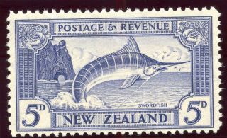Zealand 1936 Kgvi 5d Ultramarine Perf 12½.  Sg 584b Var. photo