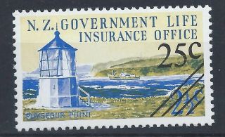 Zealand 1978 Sg L63 25c.  On 21/2c Blue Green And Buff Surch A 019 photo
