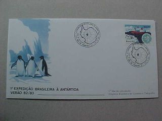 Antarctica - Brazil 1983 Antarctic Expedition Cover Antarctic Cancel 20/2/1983 photo