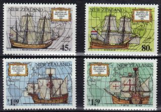 Zealand 1992 Discovery4v Unmounted Sg1659 - 1662 Re:y212 photo