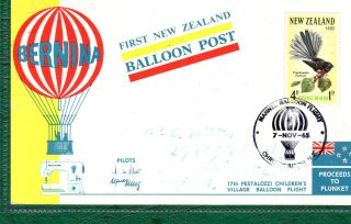 Zealand.  First Balloon Post 1965.  Posted To Gb. photo