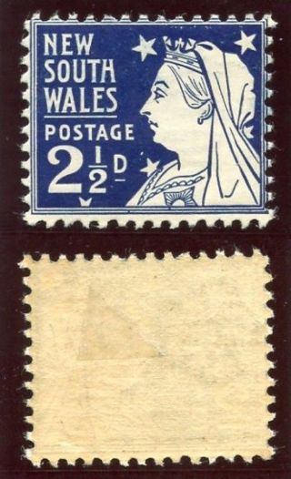 South Wales 1897 Qv 2½d Deep Violet Perf 12 Mlh.  Sg 296b. photo