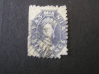 Tasmania,  Scott 27,  6p.  Value Slate Blue 1864 - 69 Qv Issue photo