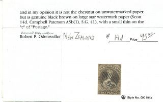 Zealand Stamp 14d W/ Cert.  (ref P198) photo