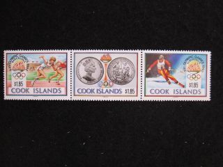 Cook Islands - Scott 1039a - C - Strip 3 - Cs - - Cat Val $19.  00 photo