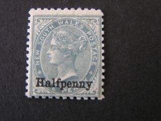 South Wales,  Scott 92,  1/2p On 1p.  Value Gray 1891 Qv Issue Mh photo