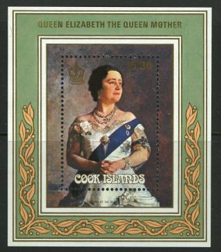 Cook Islands 85th Birthday Of Queen Mother Souvenir Sheet photo