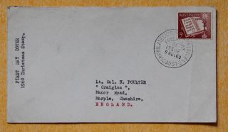 Australia 1960 5d Christmas Fdc Addressed To England Postmark Pmk Marple photo