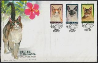 Cats In Malaysia 1999 Siamese Abyssinian Fdc Cover photo