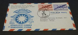 1947 Honolulu Hawaii To Shanghai China First Clipper photo