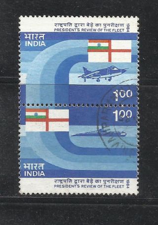 India 1984 President ' S Fleet Review Se - Tenant Pair Part Of Blk photo