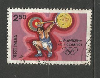 India 1984 Weight Lifting 23rd.  Olympics photo