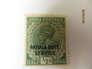 India 1939 - 44 Patiala Br Commonwealth Kgv1 1/2 A.  Hinged photo