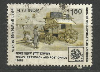 India 1989 Traveller ' S Coach And Post Office Indiapex ' 89 photo