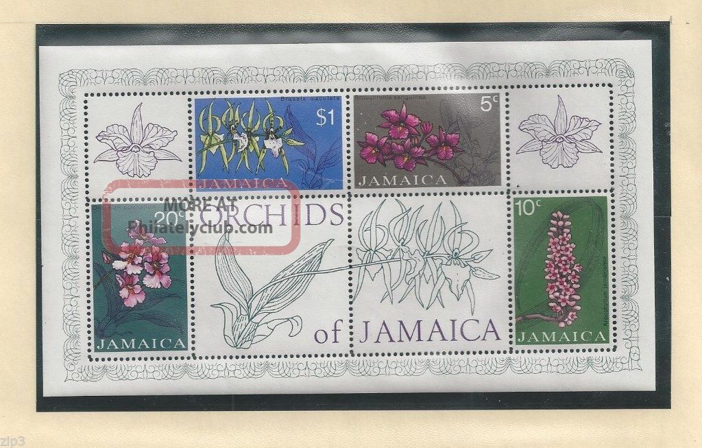 Jamaica 1973 S/s Of 4 Orchid Flower Stampssc 378a Og Caribbean photo