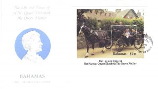 Bahamas 1983 Queen Mother Stamp Mini Sheet Sgms716 First Day Cover Re:cw523 photo