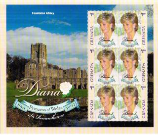Grenada 1998 Princess Diana Memorial $1.  00 Miniature Sheet photo