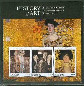 Gustav Klimt St.  Vincent Stunning 2013 Souvenir Sheet photo