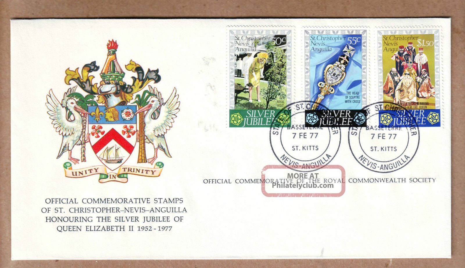 Fdc 1977 St Christoper,  Nevis & Anguilla - Silver Jubilee Of Queen Elizabeth Ii Caribbean photo