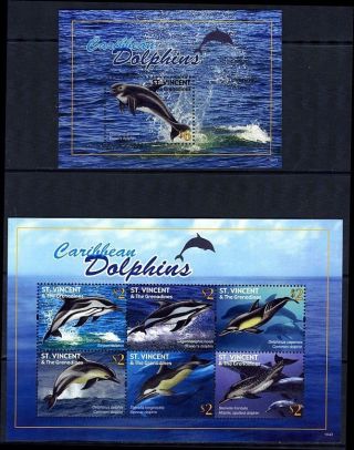 St.  Vincent And The Grenadines - 2010 Dolphins Block Plus Sheetlet photo