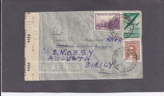 Censored Soldiers Mail - Buenos Aires To Augusta,  Sicily Apr 17 - 1944 photo